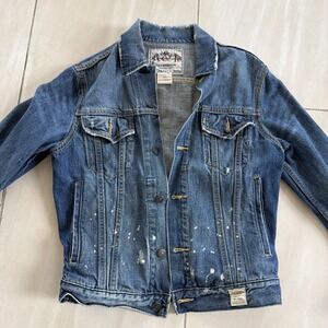 Abercrombie & Fitch Women's Size Small Vintage Y2K Denim Distressed Jacket